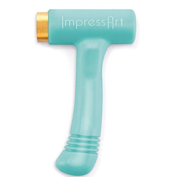 Impressart Ergo Angle Metal Stamping Hammer - Aqua - Picture 1 of 4